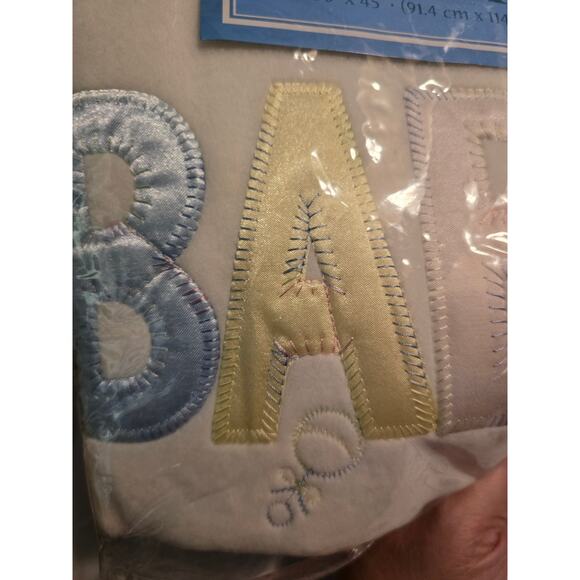 NIP Quiltex Vintage BABY Blanket with Satin Edge Trim 36" x 45" - Picture 8 of 8